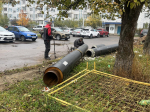 На улице Карла Маркса в посёлке Запрудня Талдомского округа началась активная замена теплотрассы